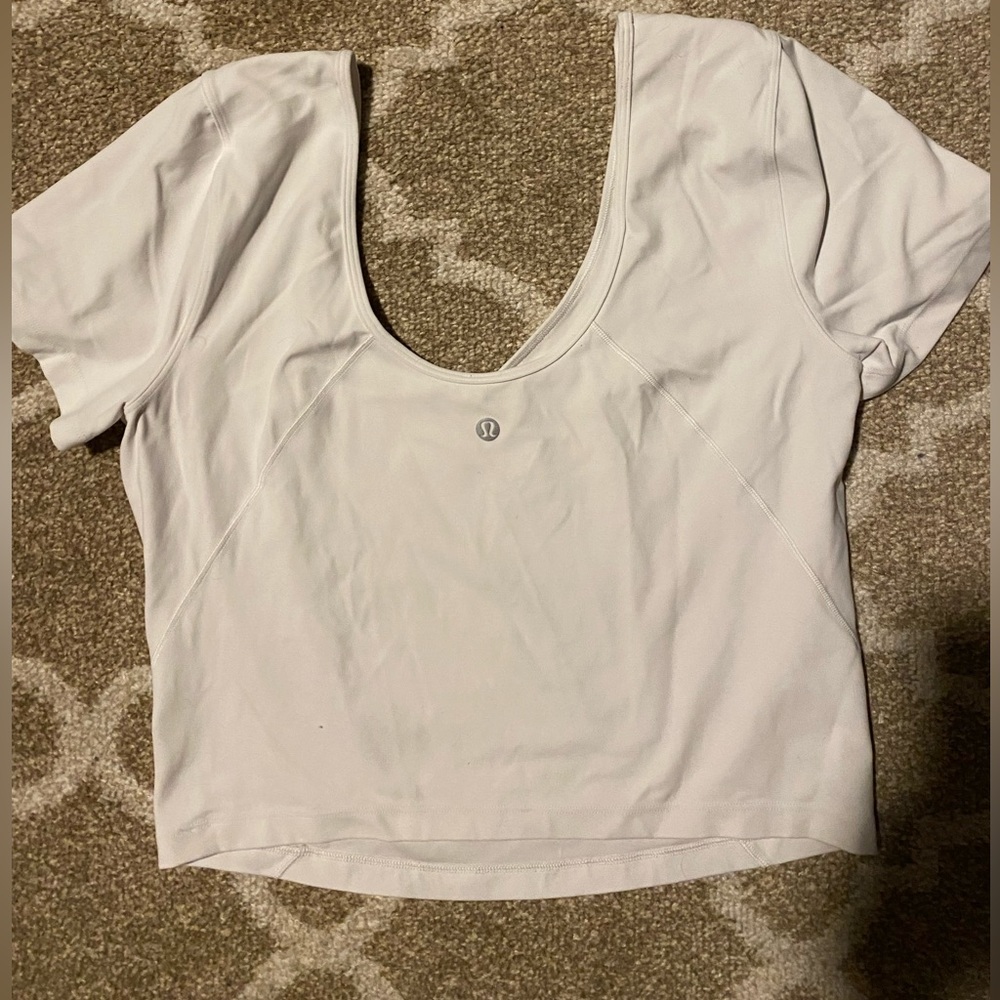 Lululemon white Align top size 8, and short sleeve
